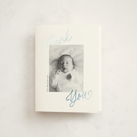 Foil-Pressed Birth Announcement Thank You Cards
