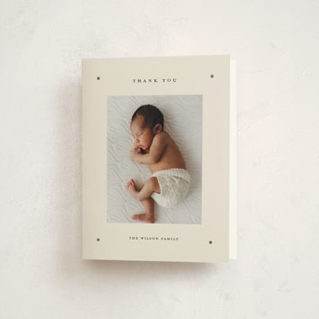 Foil-Pressed Birth Announcement Thank You Cards