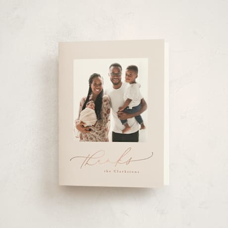 Foil-Pressed Birth Announcement Thank You Cards