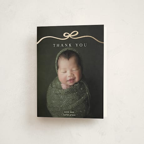 Foil-Pressed Birth Announcement Thank You Cards