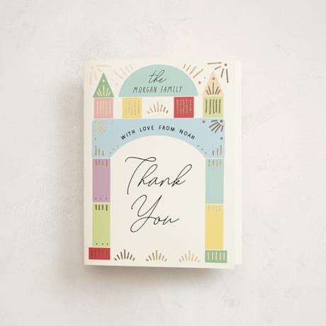 Foil-Pressed Birth Announcement Thank You Cards