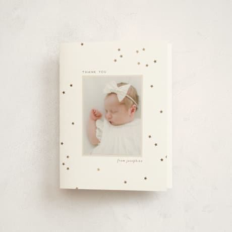 Foil-Pressed Birth Announcement Thank You Cards
