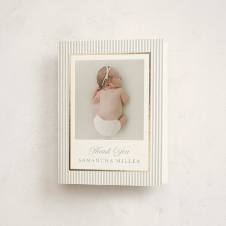 Foil-Pressed Birth Announcement Thank You Cards