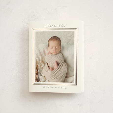 Foil-Pressed Birth Announcement Thank You Cards