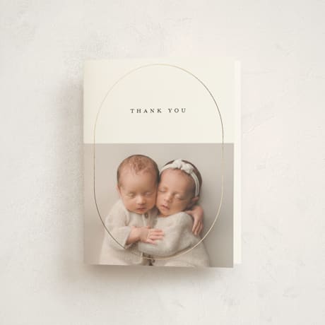 Foil-Pressed Birth Announcement Thank You Cards