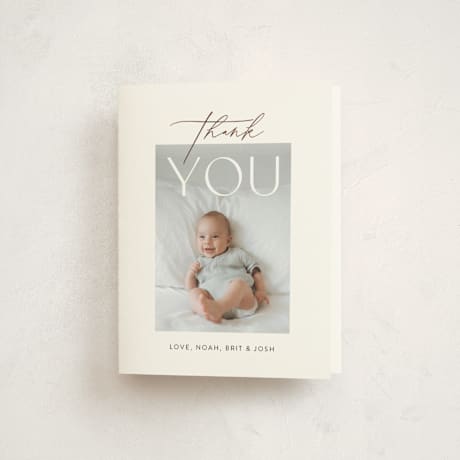 Foil-Pressed Birth Announcement Thank You Cards