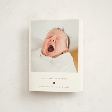 Foil-Pressed Birth Announcement Thank You Cards