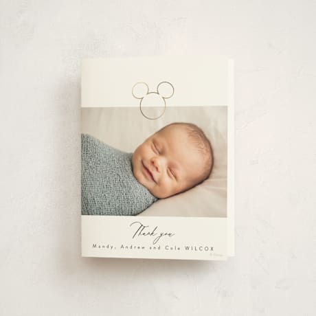 Foil-Pressed Birth Announcement Thank You Cards