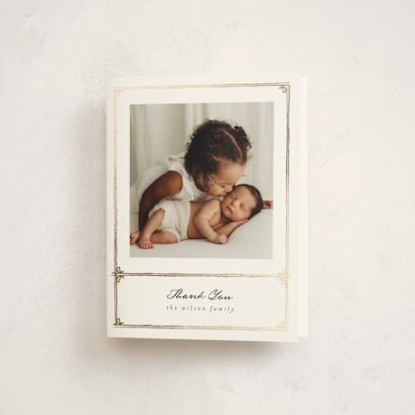 Foil-Pressed Birth Announcement Thank You Cards