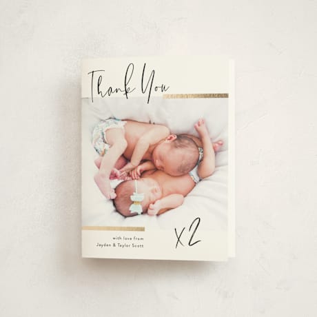 Foil-Pressed Birth Announcement Thank You Cards