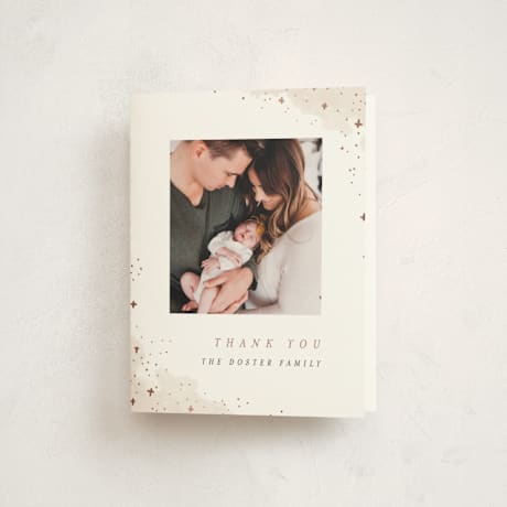 Foil-Pressed Birth Announcement Thank You Cards
