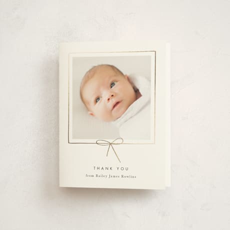 Foil-Pressed Birth Announcement Thank You Cards