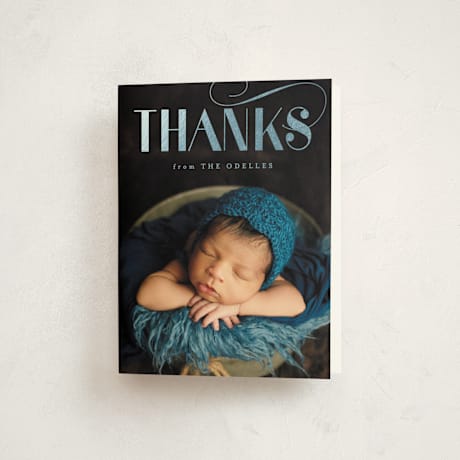 Foil-Pressed Birth Announcement Thank You Cards