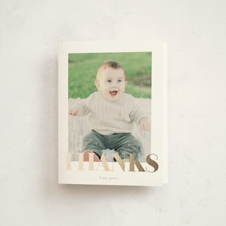 Foil-Pressed Children's Birthday Party Thank You Cards