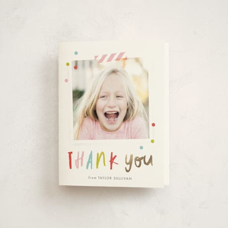 Foil-Pressed Children's Birthday Party Thank You Cards