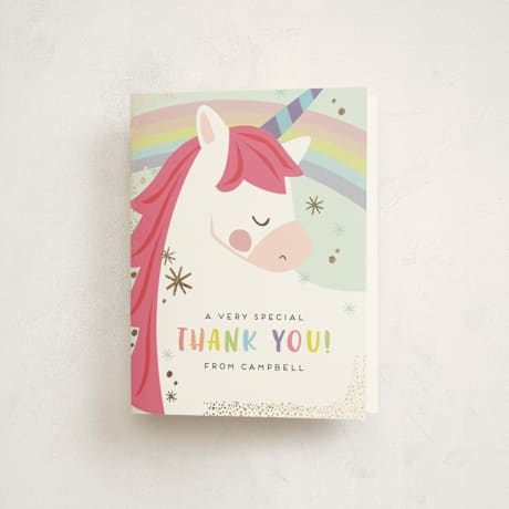Foil-Pressed Children's Birthday Party Thank You Cards