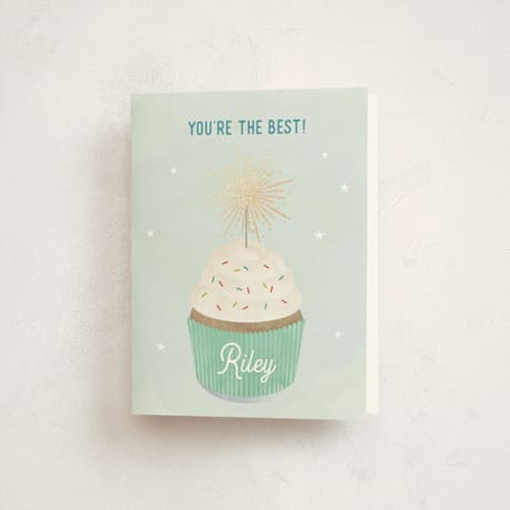 Foil-Pressed Children's Birthday Party Thank You Cards