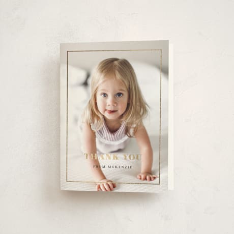 Foil-Pressed Children's Birthday Party Thank You Cards