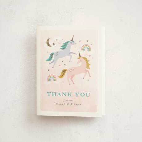 Foil-Pressed Children's Birthday Party Thank You Cards