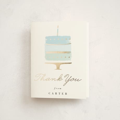 Foil-Pressed Children's Birthday Party Thank You Cards