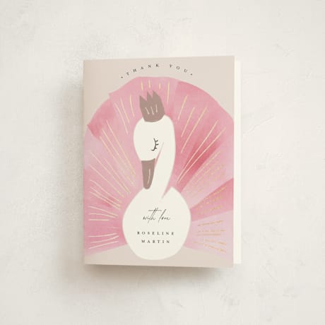 Foil-Pressed Children's Birthday Party Thank You Cards