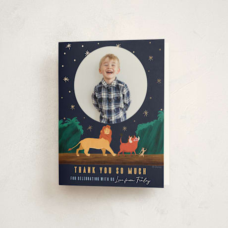 Foil-Pressed Children's Birthday Party Thank You Cards