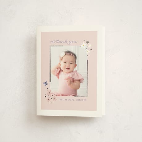 Foil-Pressed Children's Birthday Party Thank You Cards