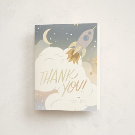 Foil-Pressed Children's Birthday Party Thank You Cards