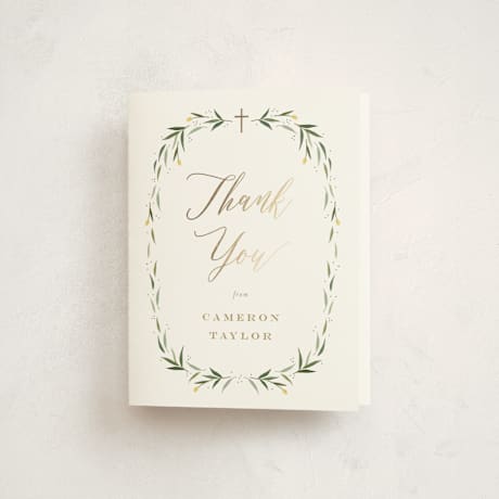 Foil Pressed Baptism and Christening Thank You Cards