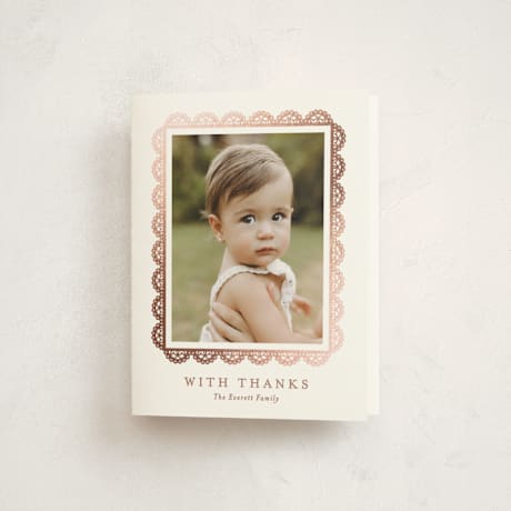 Foil Pressed Baptism and Christening Thank You Cards