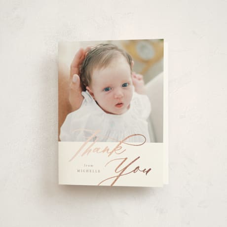Foil Pressed Baptism and Christening Thank You Cards