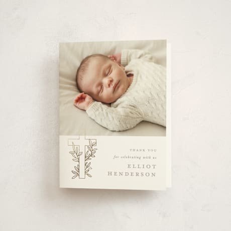 Foil Pressed Baptism and Christening Thank You Cards