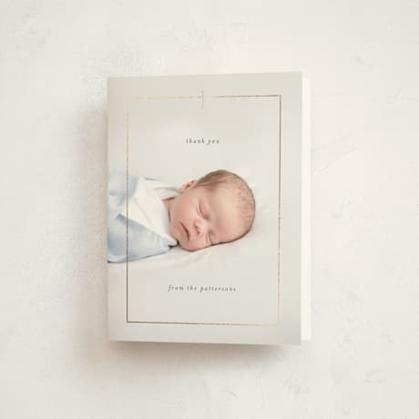 Foil Pressed Baptism and Christening Thank You Cards