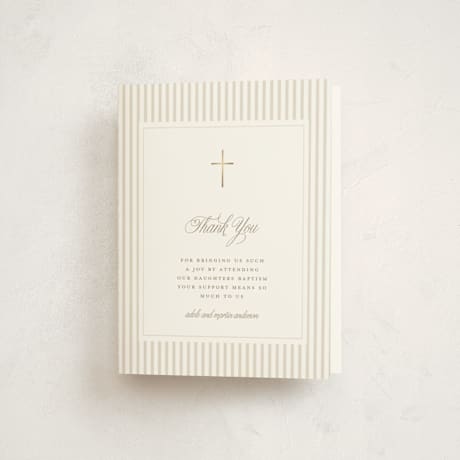 Foil Pressed Baptism and Christening Thank You Cards