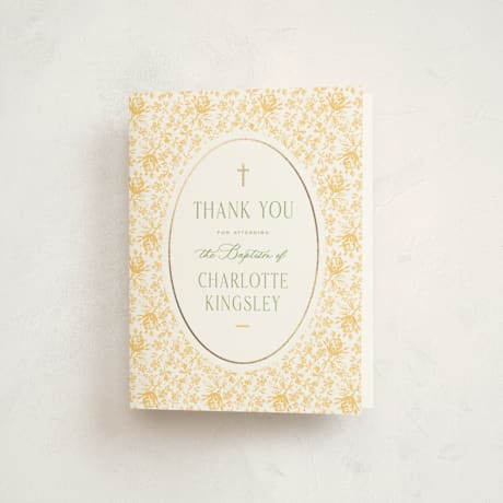 Foil Pressed Baptism and Christening Thank You Cards