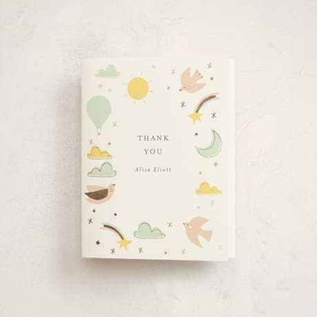 Foil-Pressed Baby Shower Thank You Cards