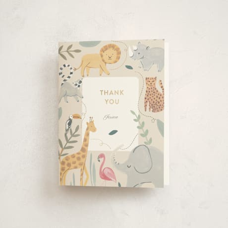 Foil-Pressed Baby Shower Thank You Cards