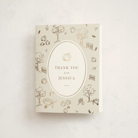 Foil-Pressed Baby Shower Thank You Cards