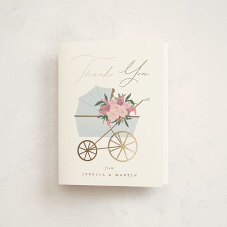 Foil-Pressed Baby Shower Thank You Cards