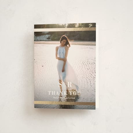 Foil-Pressed Mitzvah Thank You Cards