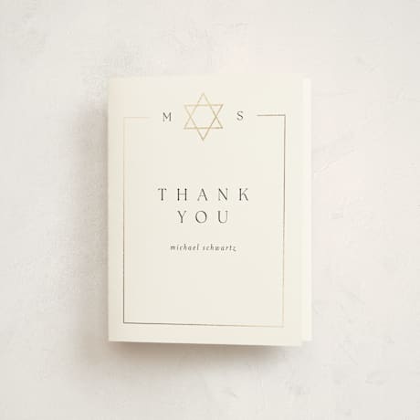 Foil-Pressed Mitzvah Thank You Cards