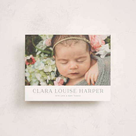 Flat Birth Announcement Thank You Cards