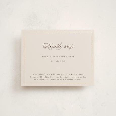 Foil-Pressed Debutante Party Enclosure Cards