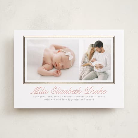 Foil-Pressed Birth Announcements