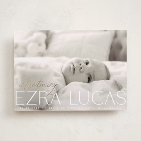 Foil-Pressed Birth Announcements