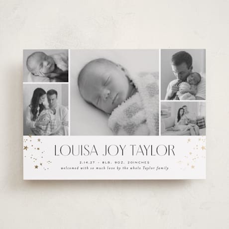 Foil-Pressed Birth Announcements