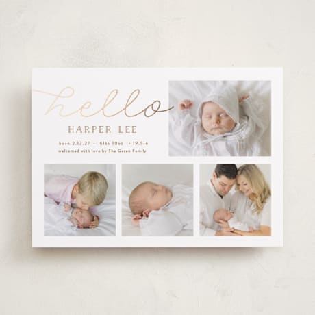 Foil-Pressed Birth Announcements