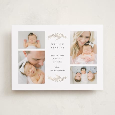 Foil-Pressed Birth Announcements