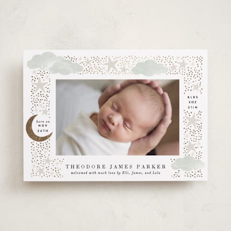 Foil-Pressed Birth Announcements