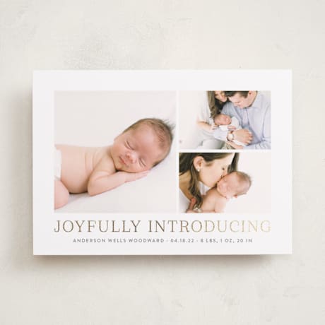 Foil-Pressed Birth Announcements